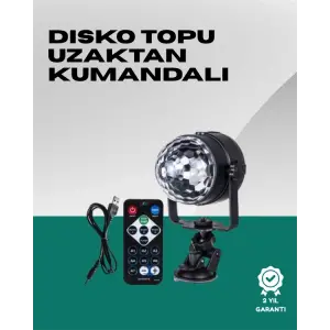7 Farklı Aydınlatma Modu ve Ses Sensörlü Disko Topu Lambası