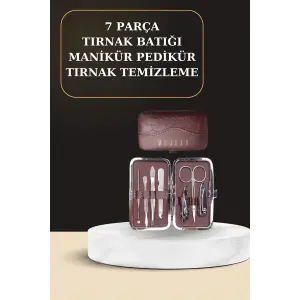 7 Parça Manikür Pedikür Seti El Ayak Bakımı Çantalı Paslanmaz Çelik