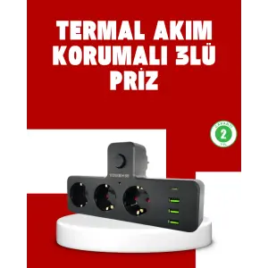 7 Portlu Çoklu Priz USB ve Type-C Girişli Akıllı Güç Ünitesi