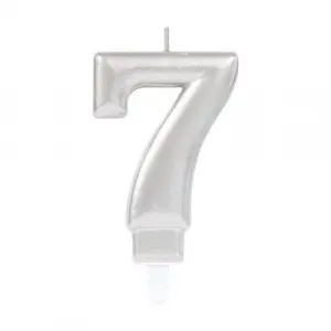 7 Rakamı Mum Gümüş Renk