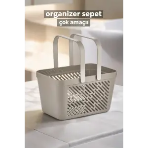 8li Gri Kulplu Sepet Mutfak Banyo Dolap Düzenleyici Organizer Seti