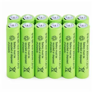 800 Mah 1.2v Aaa Ni-cd Şarj Edilebilir Pil 12 Adet