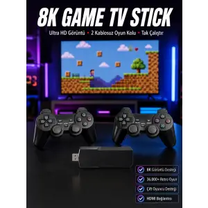 8K Ultra HD Game Box 36500 Oyunlu Game Stick Oyun Konsolu