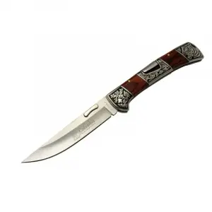 A 3159 A Kamp Çakı 24 Cm - İşlemeli Gül Ağacı Saplı, Kemerlikli