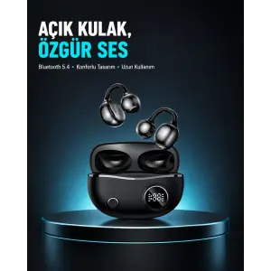 Açık Kulak Bluetooth Kulaklık 5.4 APTX Destekli Ergonomik Tasarım