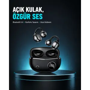 Açık Kulak Bluetooth Kulaklık 5.4 APTX Destekli Ergonomik Tasarım