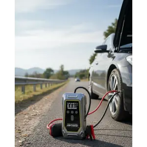 Acil Durum LED Işıklı Akü Takviye ve Hava Kompresörü