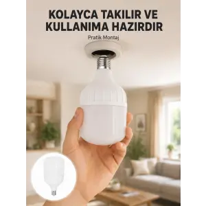 Acil Durumlara Uygun Şarjlı Torch LED Ampul 30 Watt Yeni Nesil