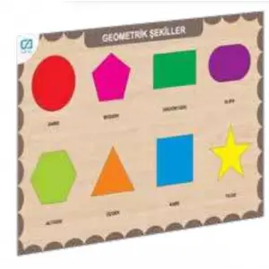 Ahşap Geometrik Şekiller Eğitici Set