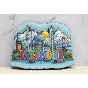 Ahşap İstanbul Temalı Magnet - Model 10
