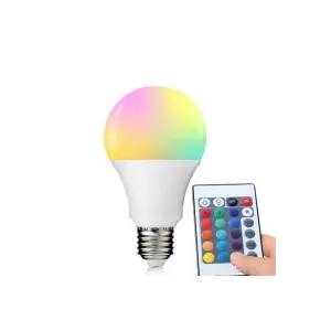 Akıllı ampul E27 duy 8,5 watt beyaz ışık uzaktan kumandalı dim özelliği renkli - E27 Duy Tipi