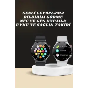 Akıllı Saat Amoled Ekran Bluetooth Bağlantılı Sesli Görüşme Nabız Ölçer