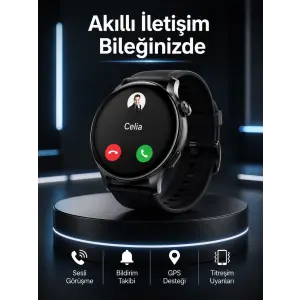 Akıllı Saat Bildirim Görme Amoled Ekran GPS Uyumlu Sesli Görüşme