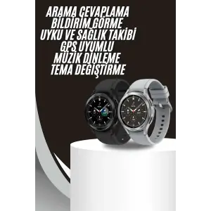 Akıllı Saat Bluetooth Bağlantılı Yuvarlak Ekran Plastik Kordonlu