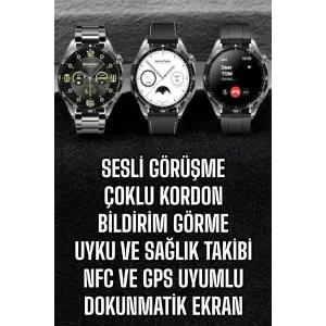 Akıllı Saat Titreşimli Amoled Ekran Uyku ve Sağlık Takibi Sesli Görüşme