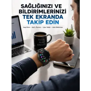Akıllı Saat Yeni Model Sesli Asistan Bildirim Görme Bluetooth Bağlantılı Müzik Dinleme