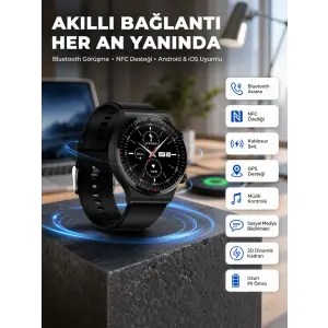 Akıllı Saat Yeni Nesil Üç Kordonlu Nabız Ölçer Çağrı Cevaplama