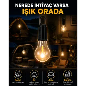 Akıllı Sensörlü USB Şarjlı Kamp Lambası