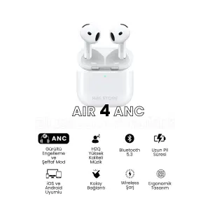 Aktif Gürültü Önlemeli (ANC) TWS Bluetooth Kulaklık, Şeffaf Mod ve Dokunmatik Kontrol