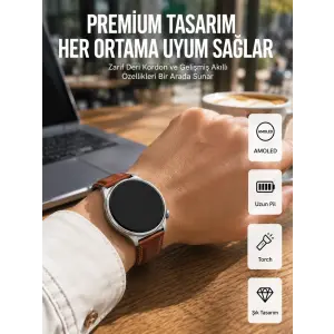 AMOLED Ekranlı 10 Gün Kullanım Süreli Torch Özellikli Akıllı Saat Yeni Nesil