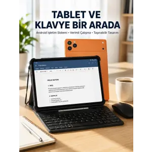Android Tablet Klavye Kılıflı Dokunmatik Ekran Günlük ve Profesyonel Kullanım
