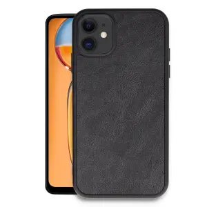 Apple İphone 11 Kılıf Aras Deri Kapak - Siyah