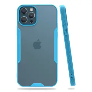 Apple İphone 12 Pro Max Kılıf Platin Silikon - Mavi