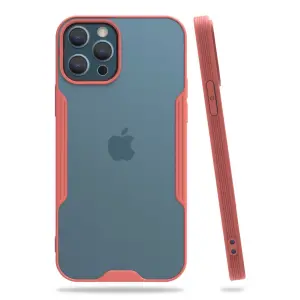 Apple İphone 12 Pro Max Kılıf Platin Silikon - Pembe