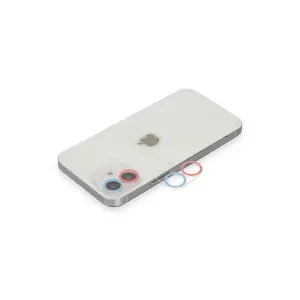 Apple İphone 12 Renkli Kamera Lens Koruma Cam - Pembe-mavi