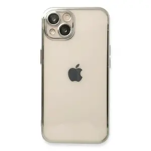 Apple İphone 13 Kılıf Razer Lensli Silikon - Gümüş