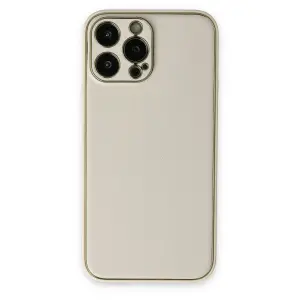 Apple İphone 13 Pro Kılıf Coco Deri Silikon Kapak - Beyaz