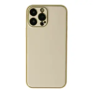 Apple İphone 13 Pro Kılıf Coco Deri Silikon Kapak - Gold