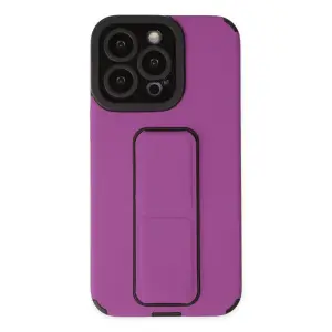 Apple İphone 13 Pro Max Kılıf Mega Standlı Silikon - Mor