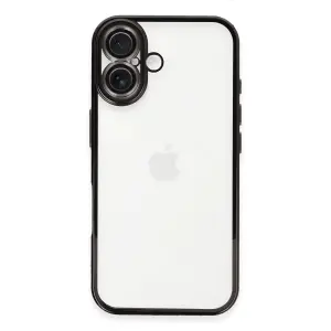 Apple İphone 16 Kılıf Razer Lensli Silikon - Siyah