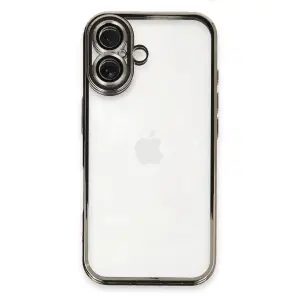 Apple İphone 16 Kılıf Razer Lensli Silikon - Titanyum Gri