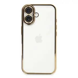 Apple İphone 16 Plus Kılıf Razer Lensli Silikon - Gold