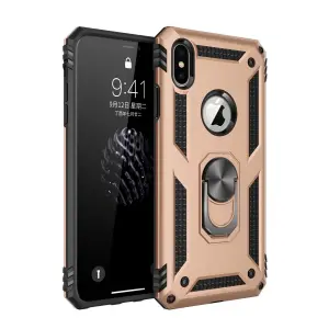 Apple İphone Xs Max Kılıf Sofya Yüzüklü Silikon Kapak - Gold