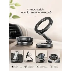 Araç İçi Telefon Tutacağı Manyetik Tasarım Ayarlanabilir