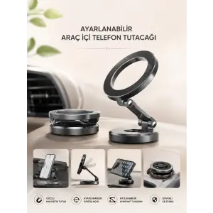 Araç İçi Telefon Tutacağı Manyetik Tasarım Ayarlanabilir