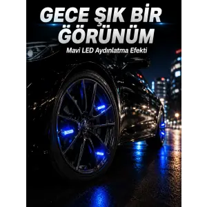 Araç Sibop Işığı 4lü Set Otomatik Yanan LED Lastik Aksesuarı