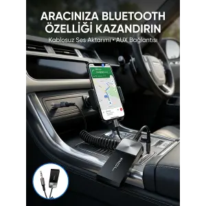 Araç ve Ev Ses Sistemleri İçin Bluetooth AUX Adaptörü