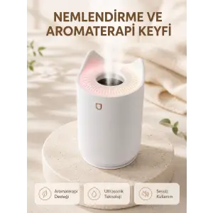 Aroma Difüzör Hava Nemlendirici Sessiz Çalışma LED Gece Lambası
