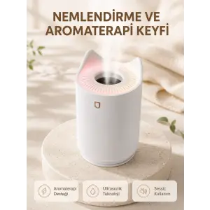 Aroma Difüzör Hava Nemlendirici Sessiz Çalışma LED Gece Lambası