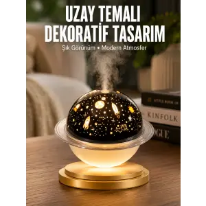 Aromaterapi Hava Nemlendirici Gece Lambası Uzay Model Satürn Oda Kokusu