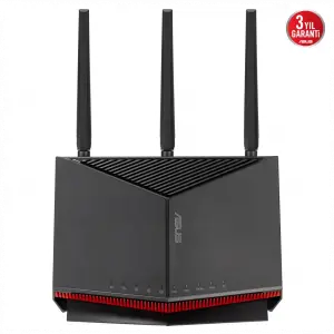 ASUS RT-BE86U, BE6800, 4 Port, 6800Mbps, Dual Band, WİFİ 7, AiMesh, AiProtection Pro, Gigabit Extendable Router