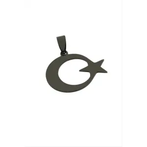 Ay Yıldız Çelik Kolye Ucu 2 cm