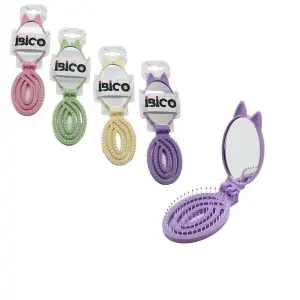 Aynalı Çocuk Tarağı - Katlanır - Oval - Plastik