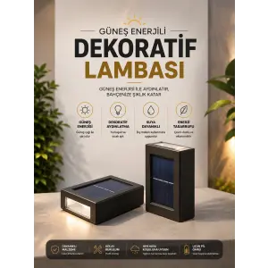 Bahçe Aydınlatması Solar Güneş Enerjili Dekoratik Led Işıklı Lamba
