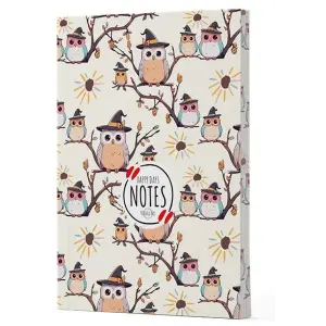 Baykuş 7 - Yan Boyamalı Çizgili Defter