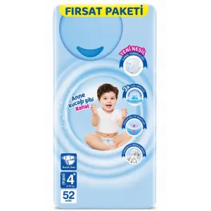 Bebek Bezi Fırsat Paketi 4+ Beden 9-16 Kg 52 Adet